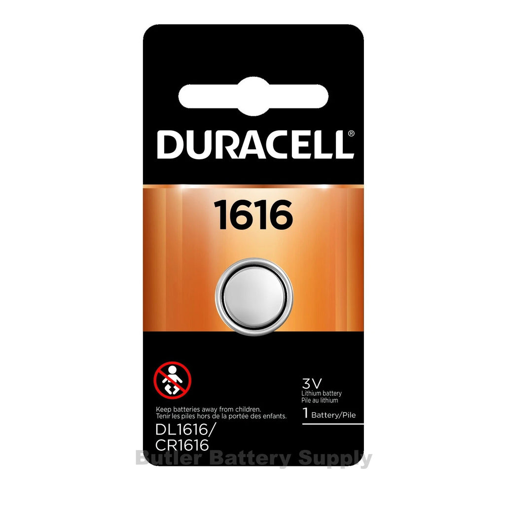 2 1616 Duracell Coin Cell Batteries - Lithium 3V - (CR1616, DL1616,ECR1616,YA)