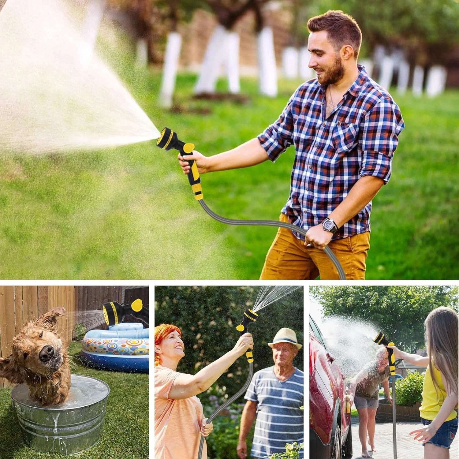 150ft PVC Deluxe Heavy Duty Expandable Flexible Garden Water Hose Quick Connect