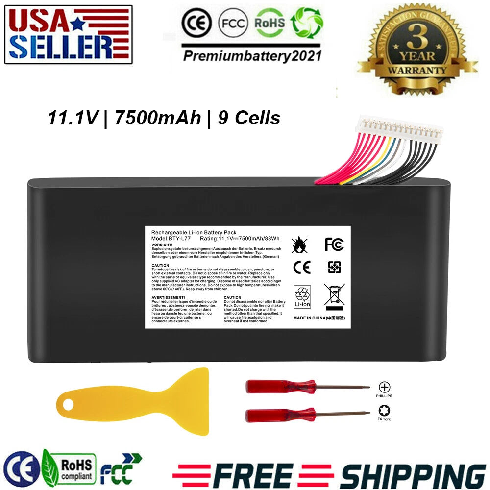 ?BTY-L77 Battery For MSI GT72 2QD GT72S 6QF 6QD GT80 2QE Series WT72 MS-1781 NEW