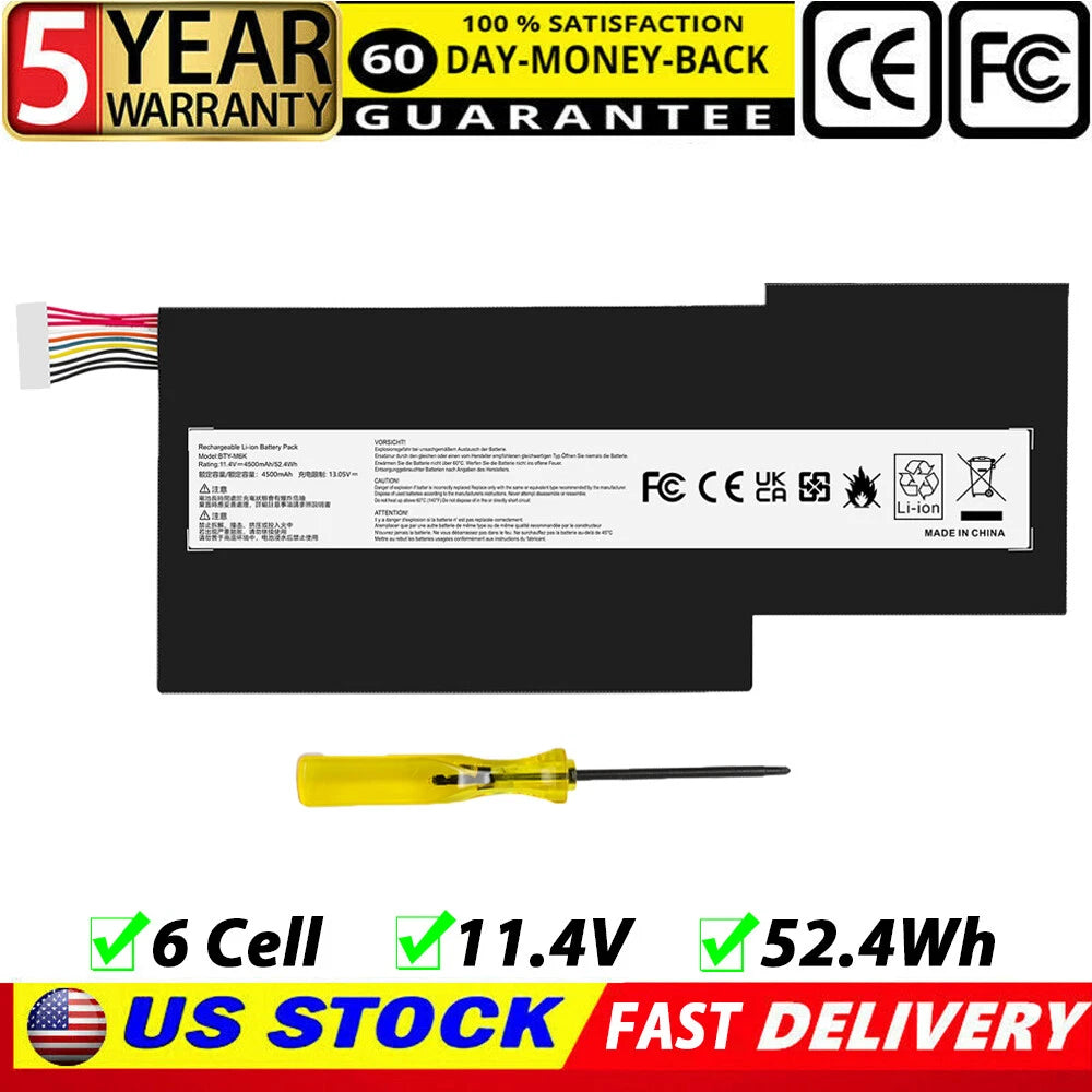 ?BTY-M6K Battery For MSI GF63 Thin 8RD 8RC 9SC GF75 Thin 3RD 8RC 8RD 9SC 52.4Wh