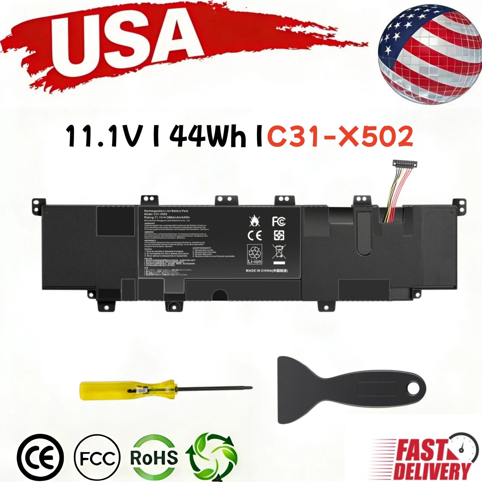 C31-X502 C21-X502 Battery for Asus VivoBook X502 X502C X502CA S500 S500C P500CA