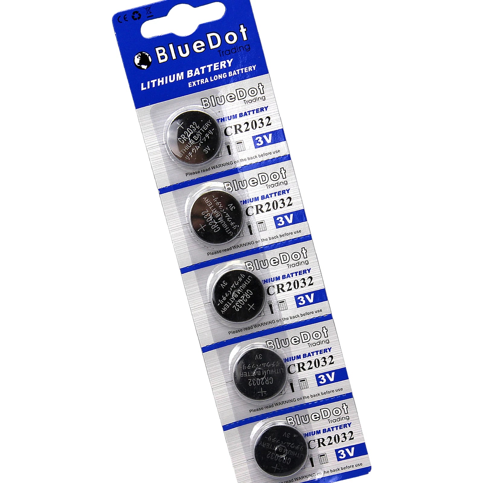 BlueDot RETAIL PACKAGED ~ 5 pieces x CR2032 DL2032 ECR2032 Lithium battery fast