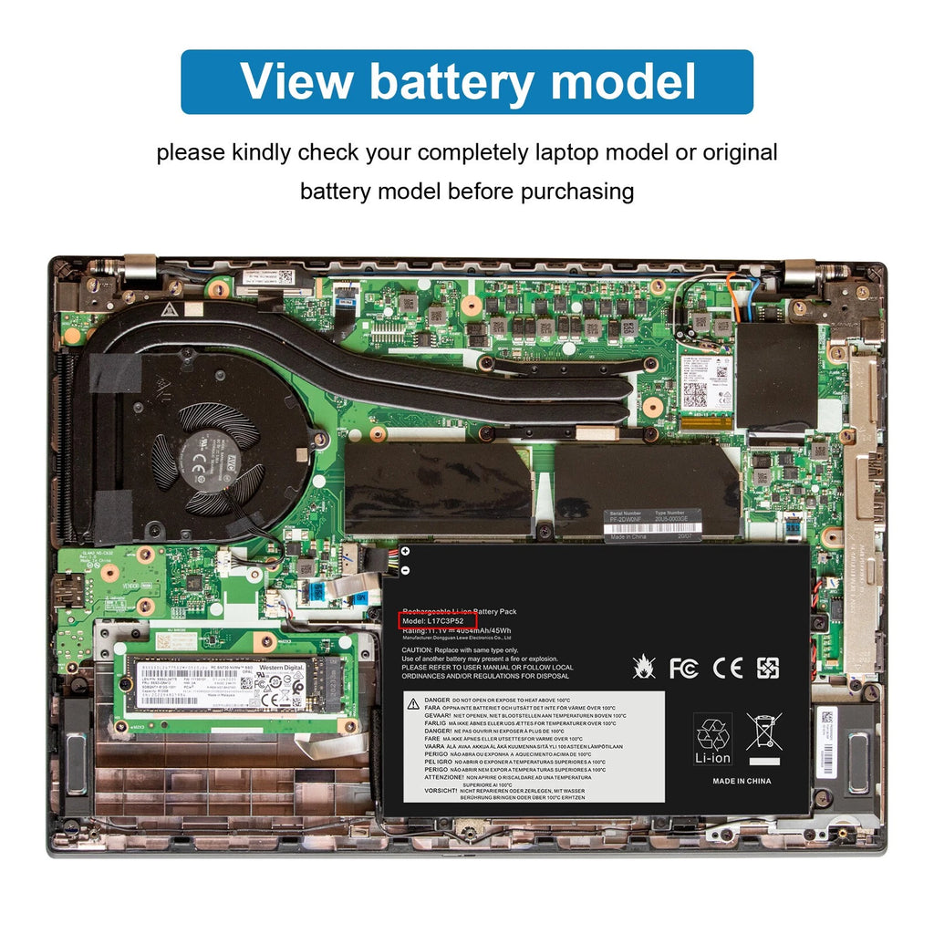 L17C3P52 L17L3P52 L17M3P53 Battery for Lenovo ThinkPad L480 L490 L14 L15 Gen 2