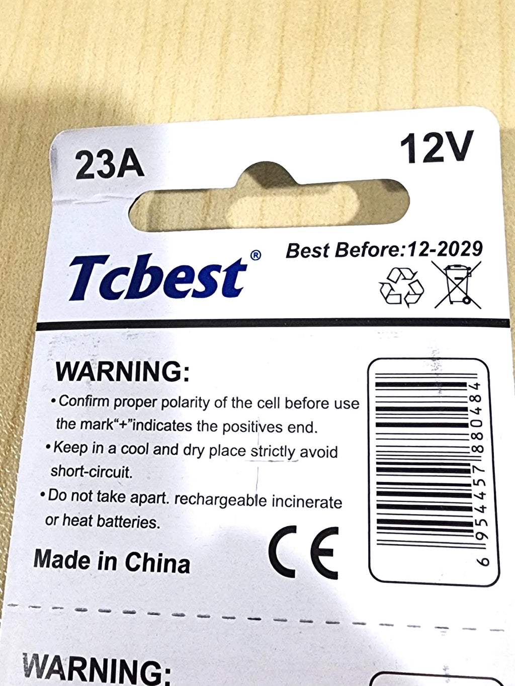 5 x Tcbest 23A A23 12v Alkaline Battery MN21 MN23 L1028 23A 23GA