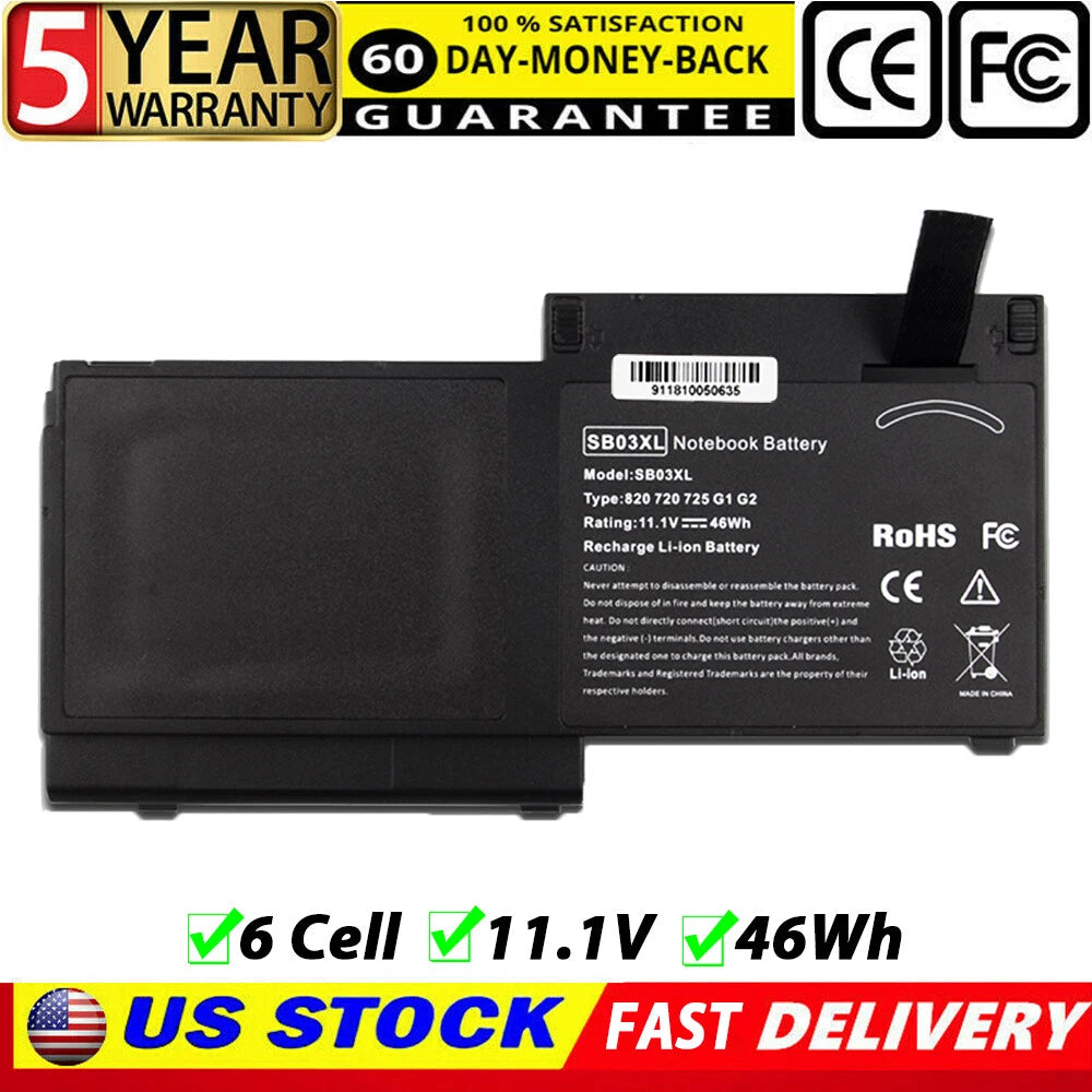 SB03XL Battery for HP EliteBook 720 725 820 G1 G2 725 G1 G2 717378-001 Notebook