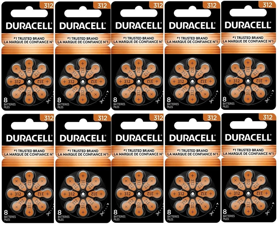 Duracell Hearing Aid Batteries Size 312 - Fast shipping- Fresh Exp-2029
