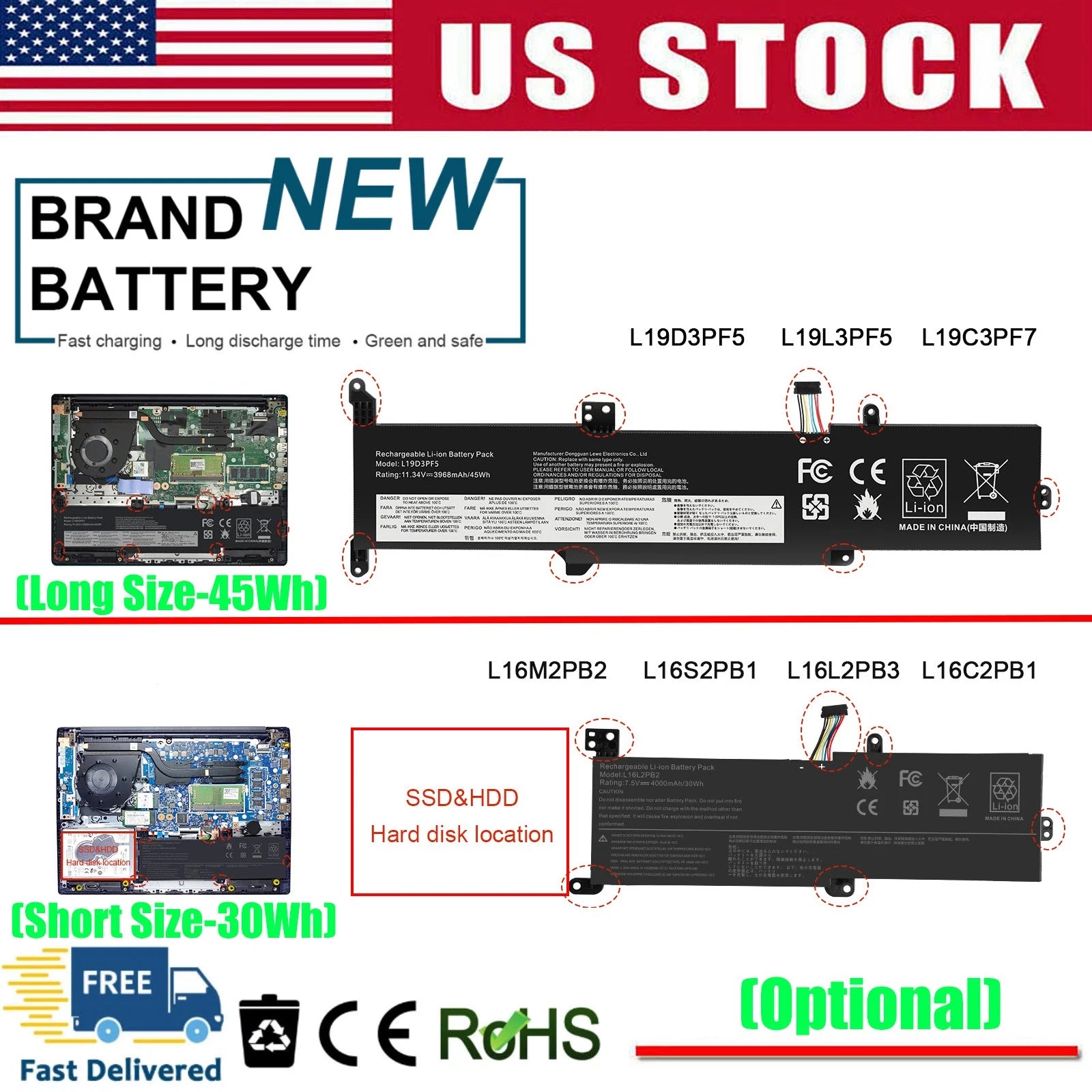 ?Battery For Lenovo Ideapad 320 L16L2PB2 L16L2PB3 L16S2PB2 L16C2PB2 /L19C3PF7