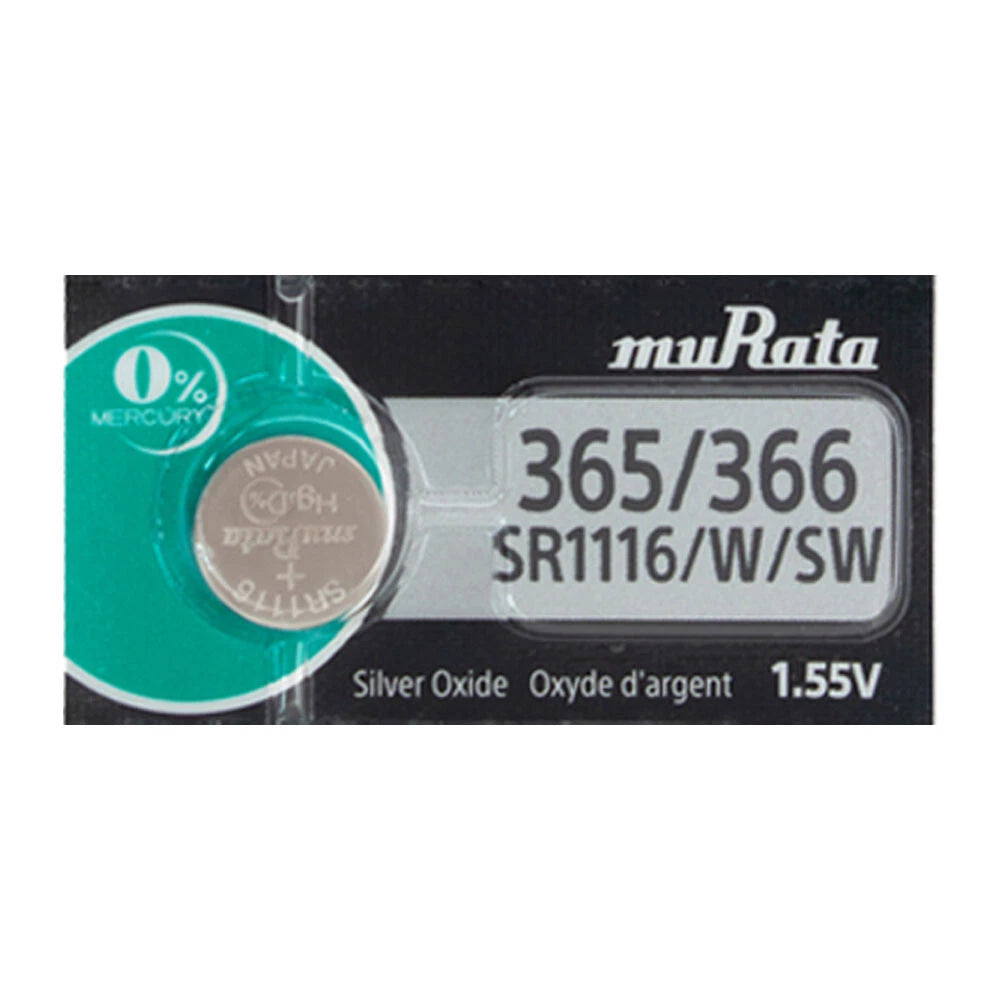 Murata 365 (SR1116W) Coin Cell Silver Oxide Batteries 10 Pcs - Replaces Sony