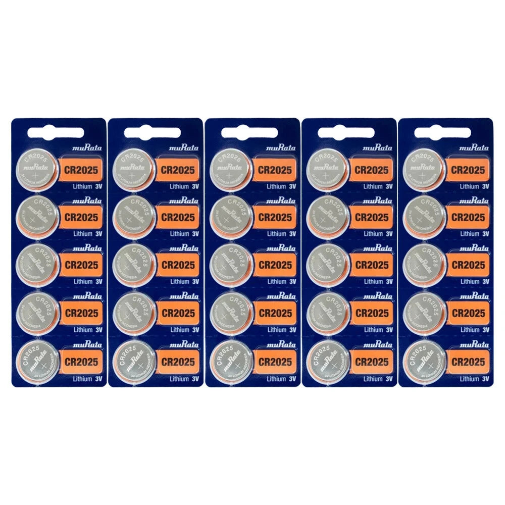Murata CR2025 - Battery, 3 V, CR2025, Lithium Manganese Dioxide, 160 mAh 25 Pack