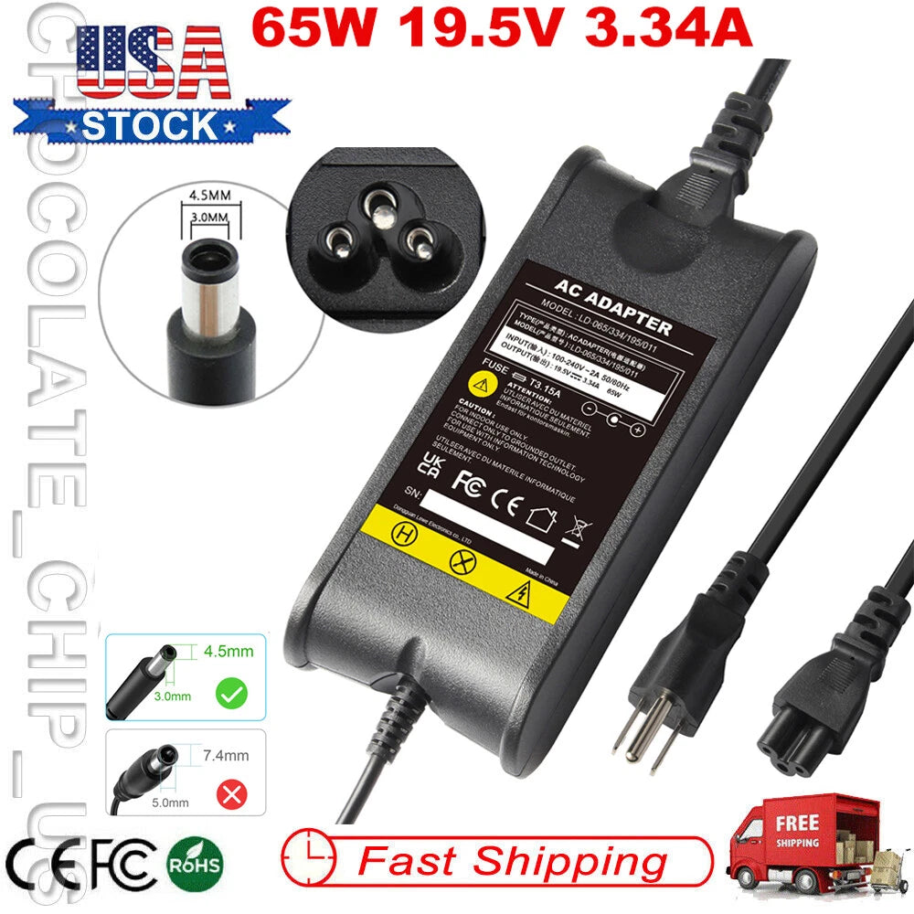 65W AC Adapter Power Charger For Dell Vostro 14 5410 5415 P143G P75G001 Laptop