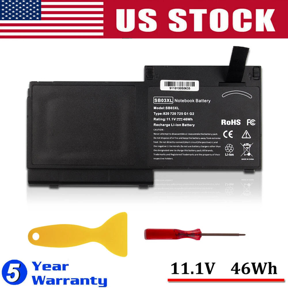 For HP Elitebook 820 G1 820 G2 720 G2 Laptop Battery 46Wh SB03XL SB03046XL