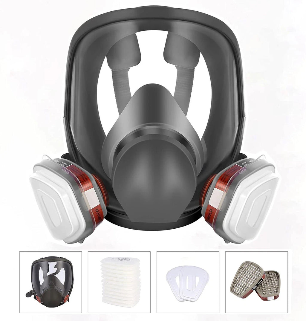Full Face 15 IN 1 Gas Mask Chemical Vapor Painting Spraying Respirator Filter US