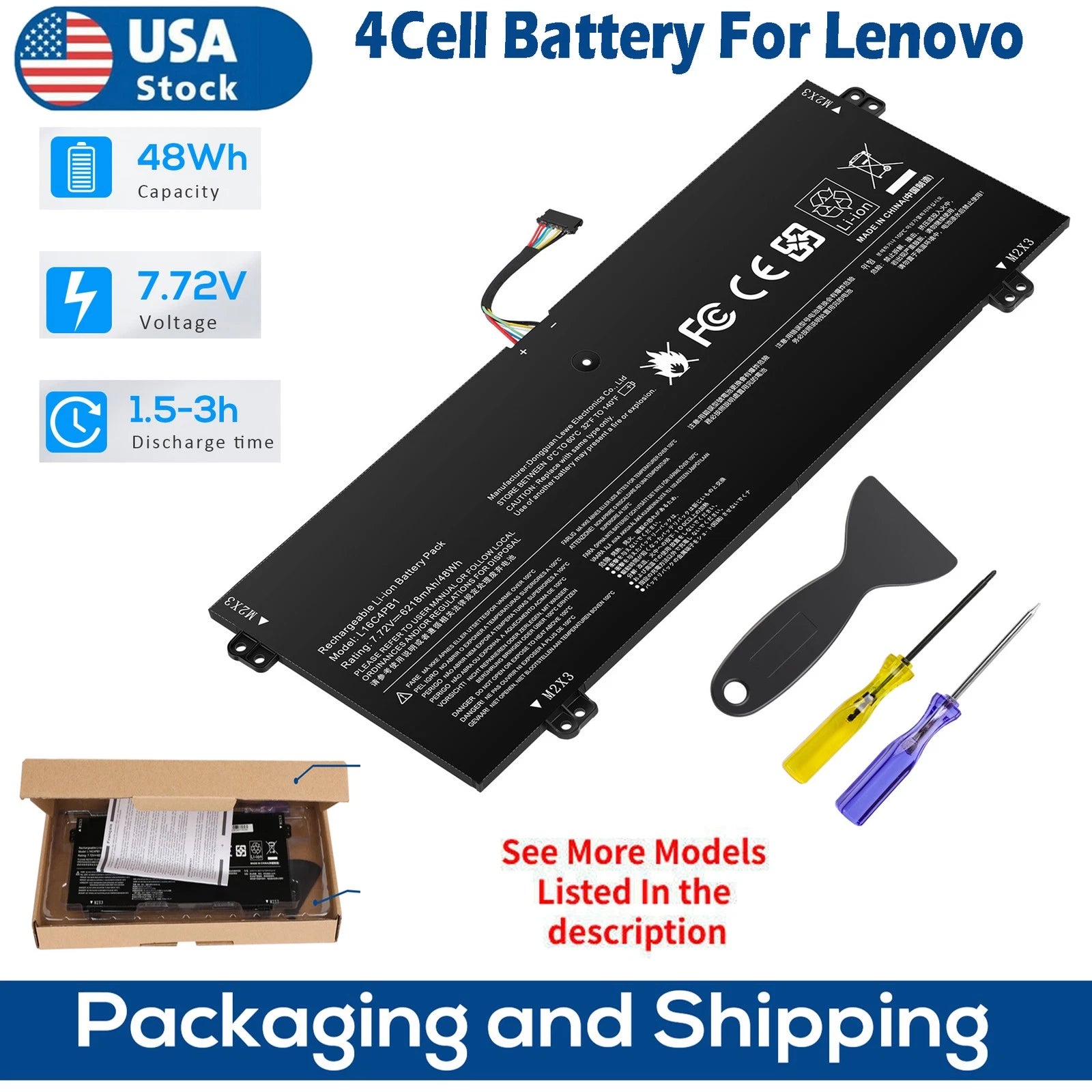 L16C4PB1 Battery For Lenovo Yoga 720-13IKB 730-13IKB 730-13IWL L16L4PB1 L16M4PB1