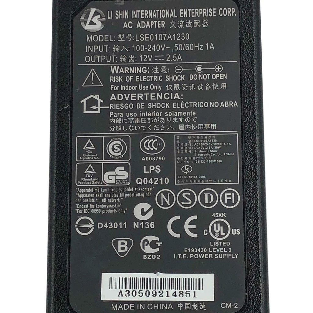 NEW Genuine Li Shin 18W AC Power Adapter LSE0107A1230 Charger 12V 2.5A
