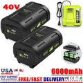 6.0Ah Battery 40 Volt for Ryobi 40V Lithium OP40602 Battery with LED / Charger