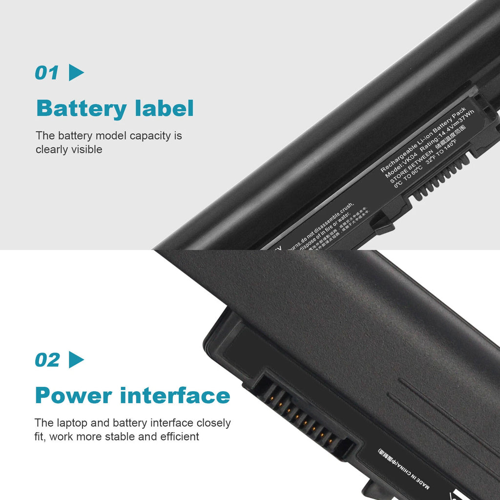 Laptop Battery VK04 For HP Pavilion Touchsmart 14 15 Sleekbook 694864-851 37Wh