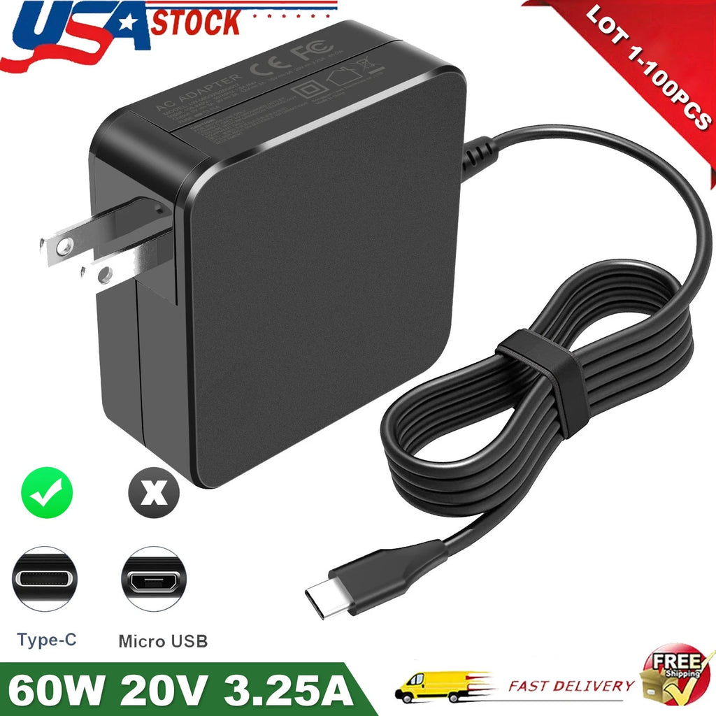 LOT 65W Type-C/USB-C Laptop Adapter Charger for HP Dell ASUS Lenovo Acer Phone