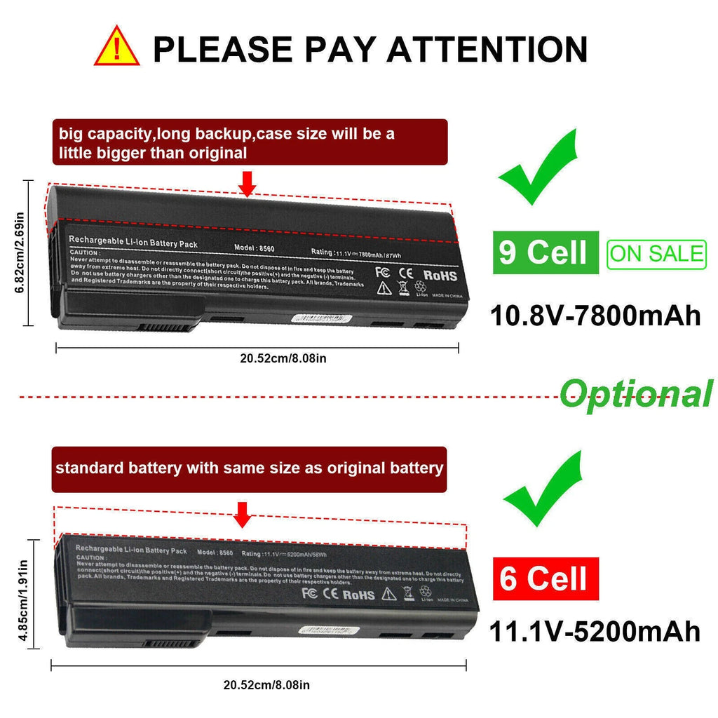 ?CC06 Battery For HP EliteBook 8460p 8460w 8470p ProBook 6360b 6460b 6470b 6560b