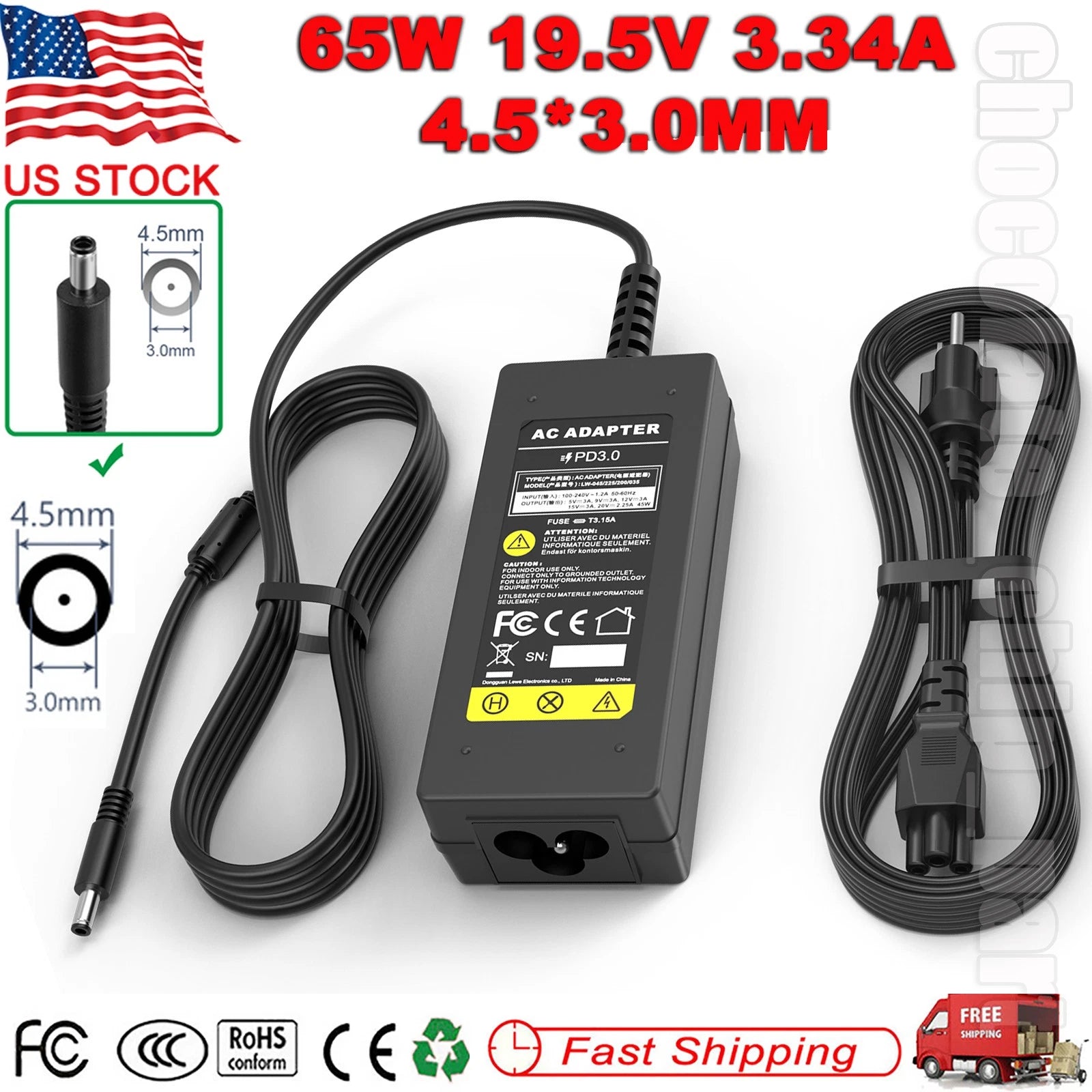 65W Adapter Charger For Dell Inspiron 17 5000 Series 5755 5756 5758 5759 P51F004