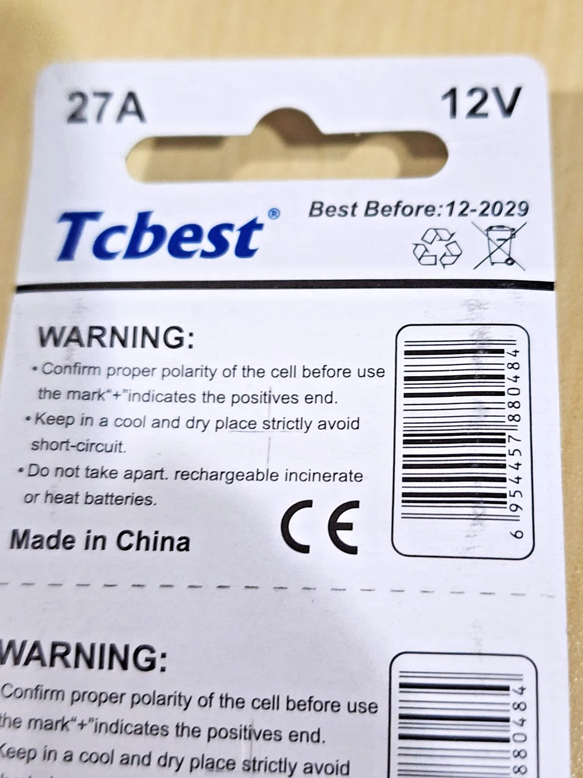 5 pc 12V Tcbest Ultra Alkaline Batteries A27, 27A, MN27, GP27A, 8LR732, L828