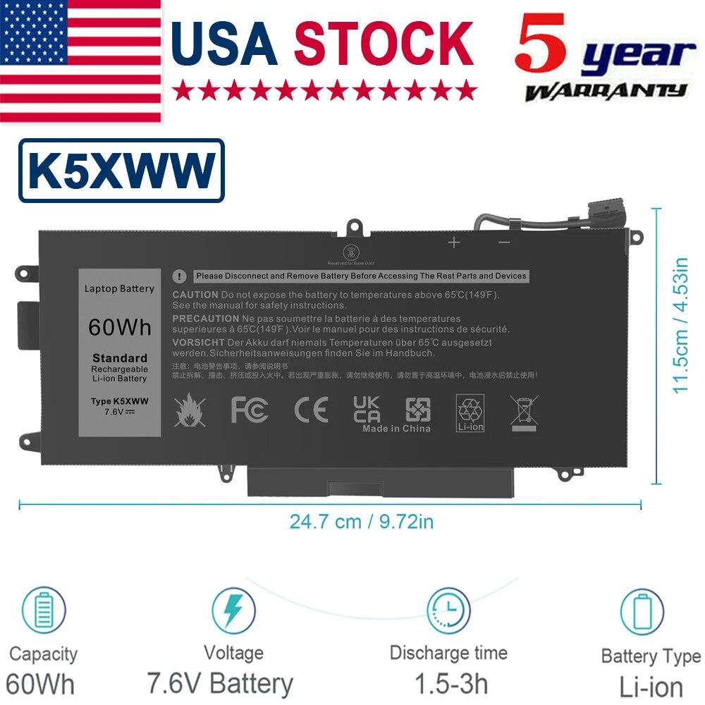 K5XWW Battery For Dell Latitude 5289 7389 7390 2in1 L3180 Series 6CYH6 71TG4