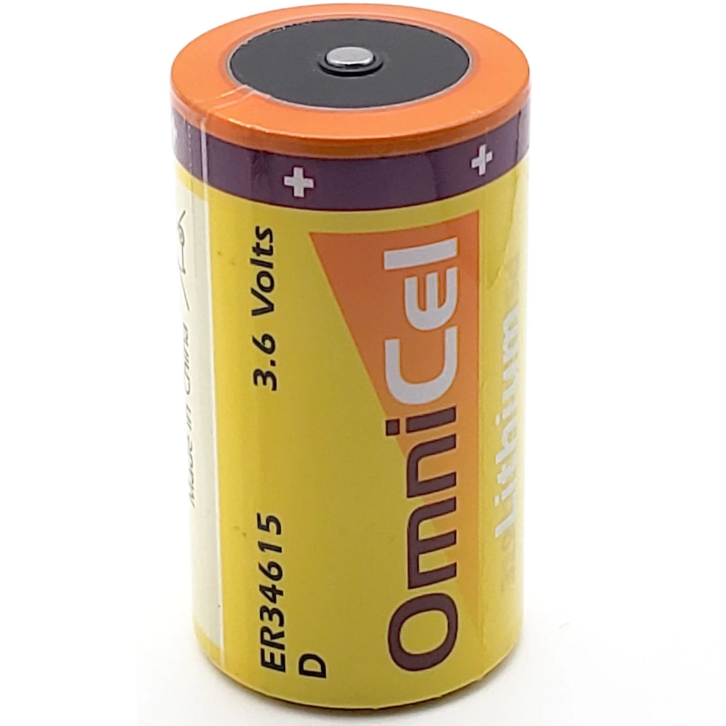 OmniCel ER34615 3.6V 19Ah Sz D Lithium Button Top Battery Sensors Detectors