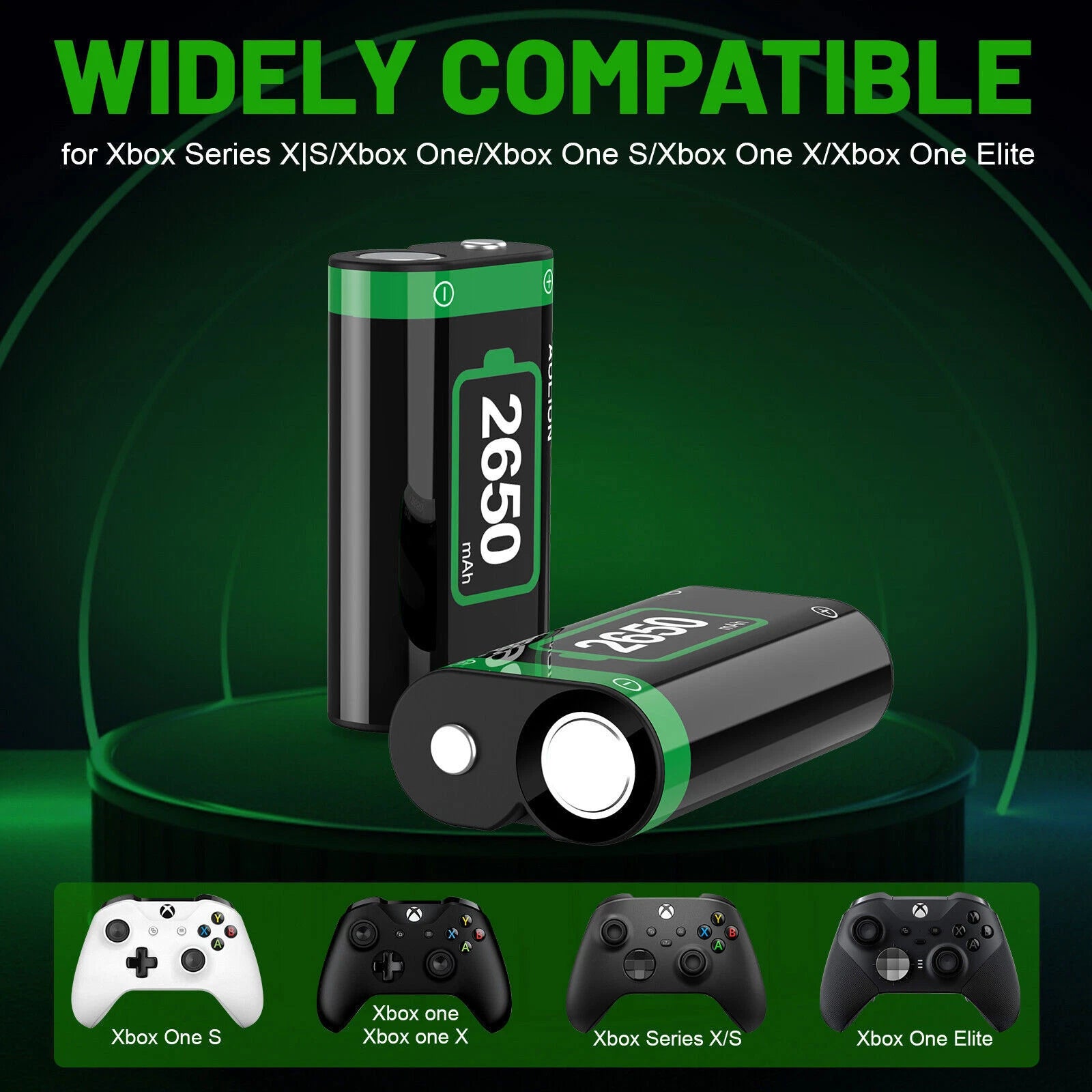 For XBOX ONE Controller Battery Charging Dock + 2x Rechargeable Battery Pack