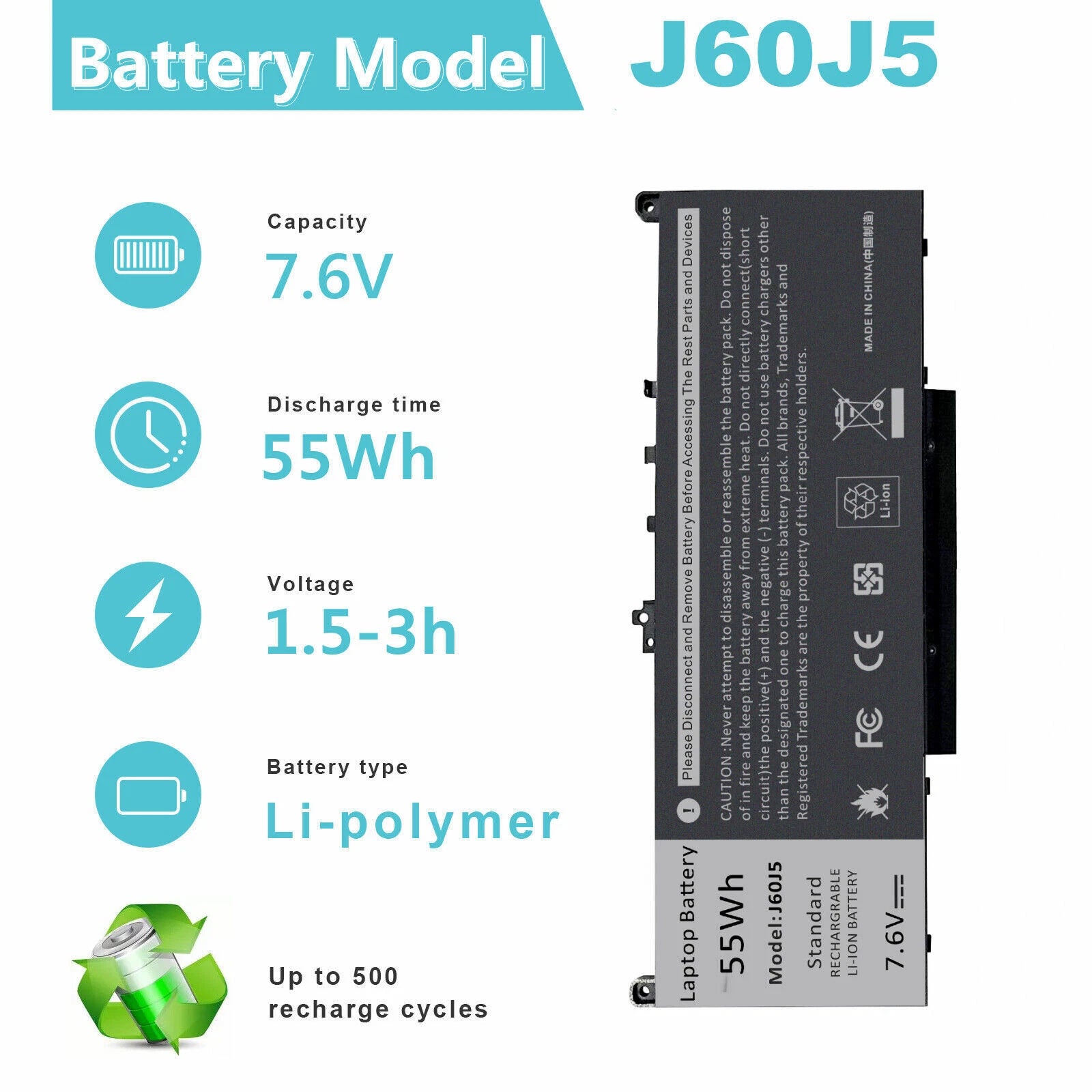 Lot Battery J60J5 For Dell Latitude E7270 E7470 R1V85 451-BBSX 451-BBSY 1W2Y2
