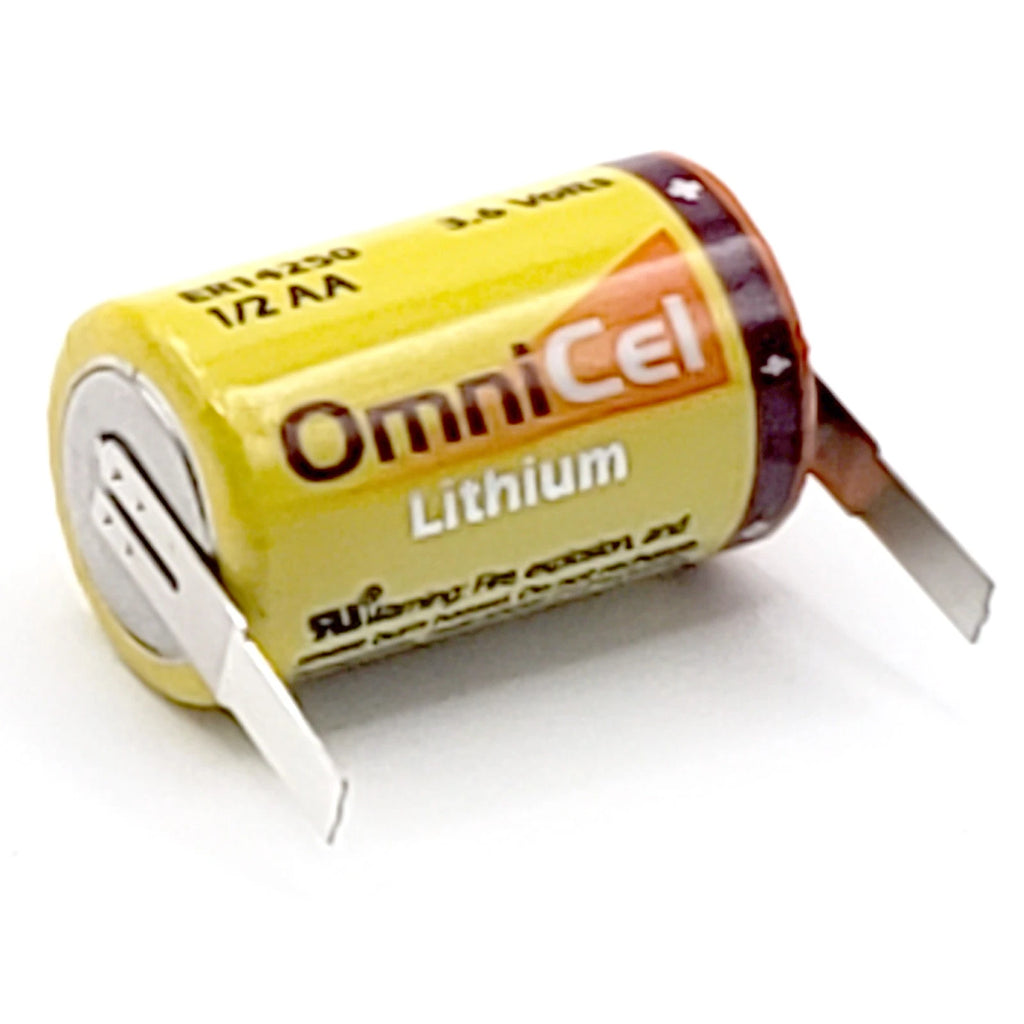 4x OmniCel ER14250 3.6V 1/2AA Lithium Standard Battery Tabs Sensors Detectors