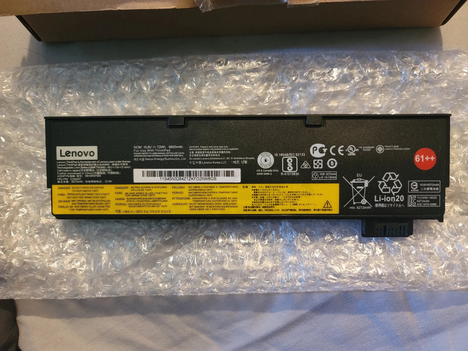 Genuine 61++ 72Wh Battery for Lenovo ThinkPad T470 T570 T580 01AV492 01AV427