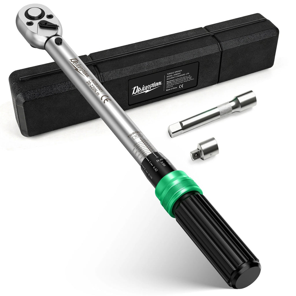 ??3Pcs Click Torque Wrench 1/2" Drive 14.76-162.36 ft.lb/ 20-200N.M Adjustable