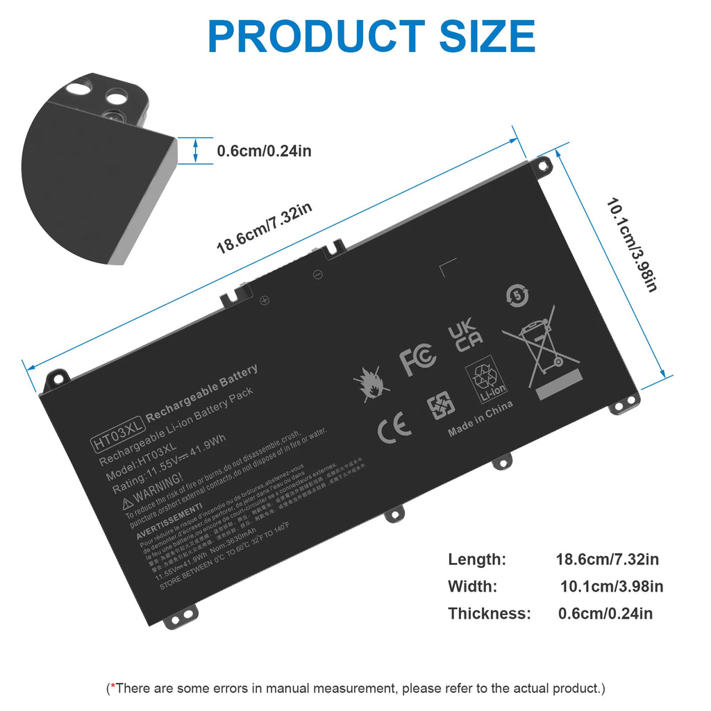 HT03XL Battery for HP 245 250 255 G7 348 G5 14-CF 15-DA 15-DB 17-CA L11119-855