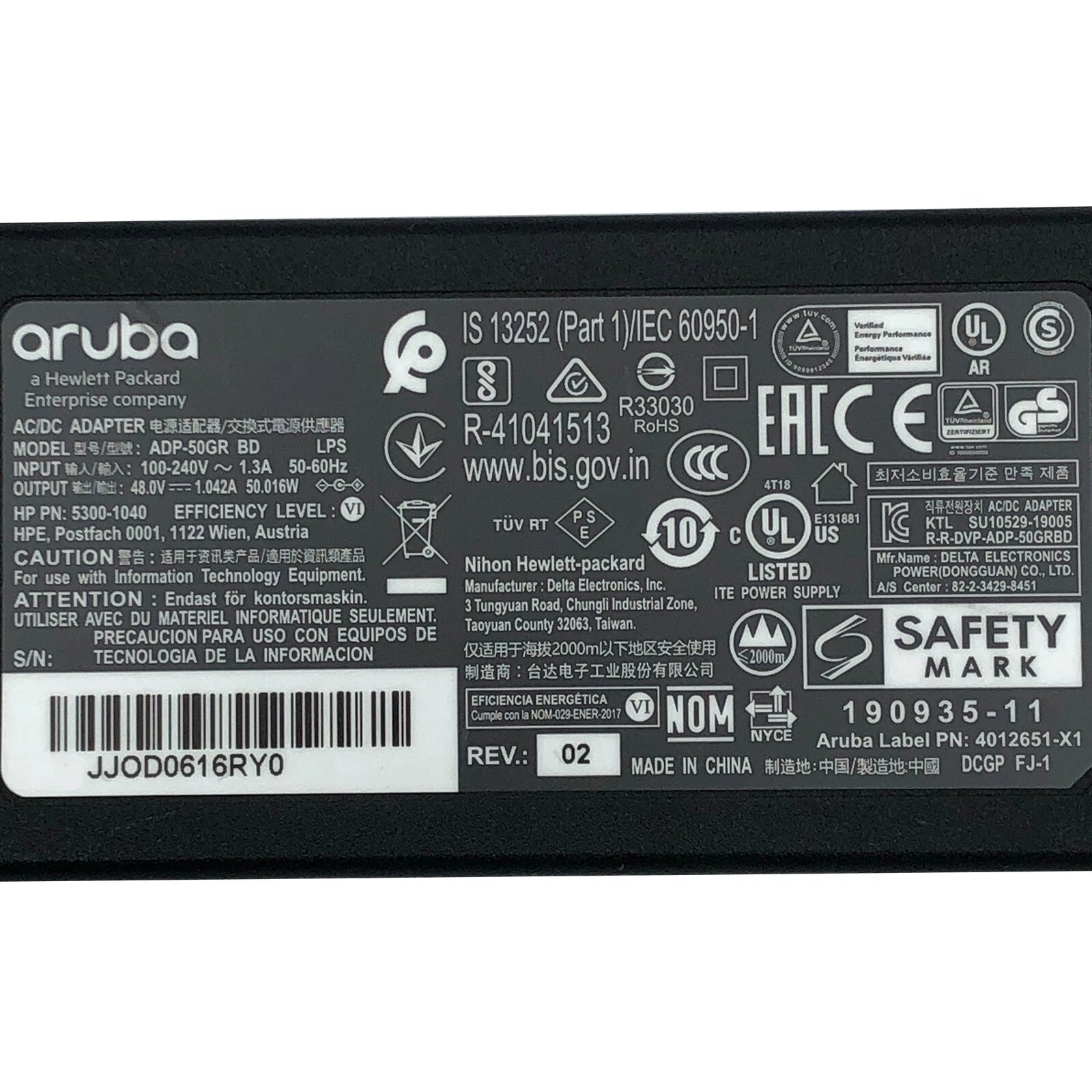 NEW Original Aruba 50W AC Power Supply 48V 1.042A ADP-50GR BD??1 YEAR WARRANTY