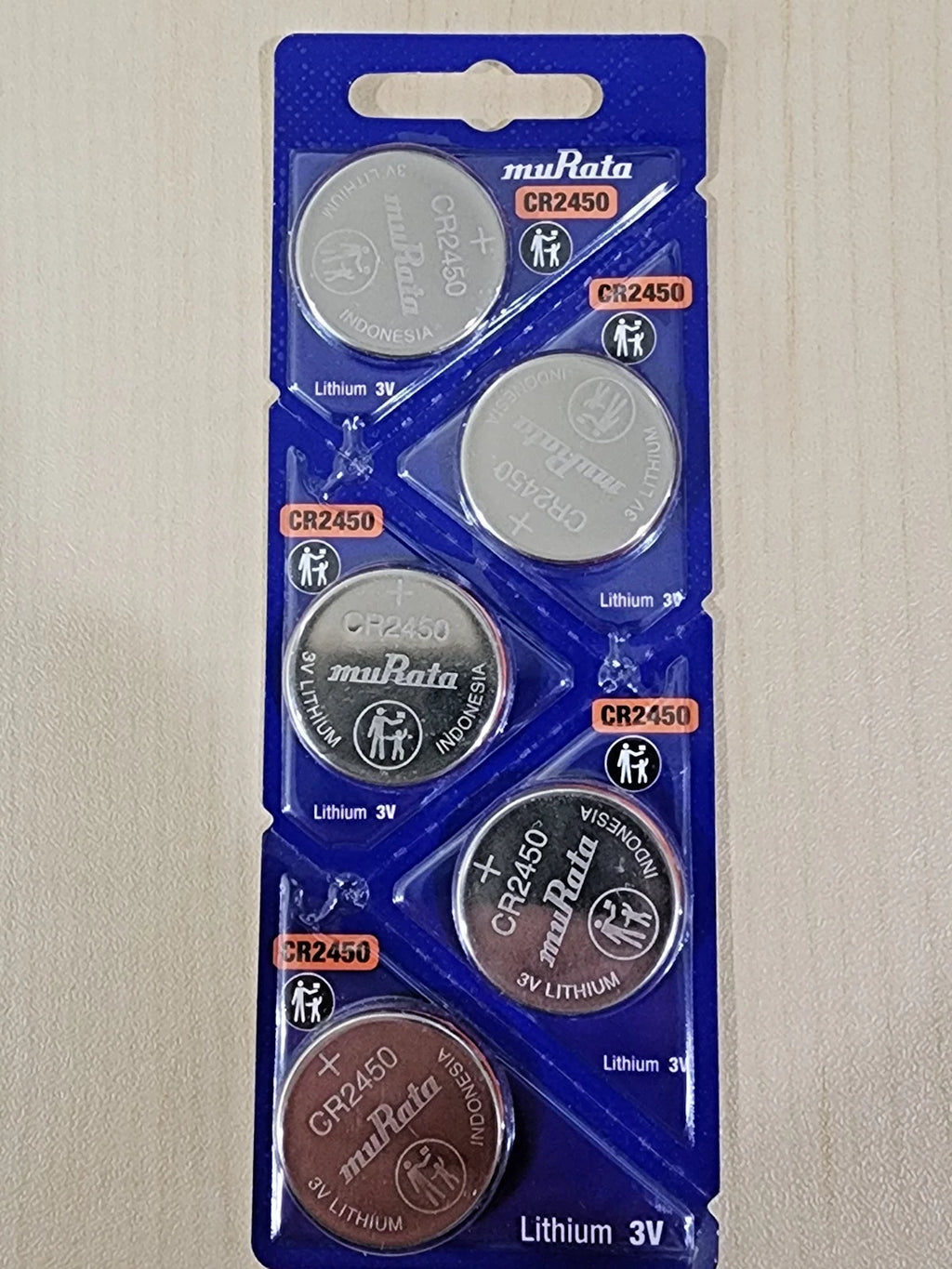 2 pc Murata CR2450 3V Lithium Coin Battery Sony CR 2450 (Expire 2032)
