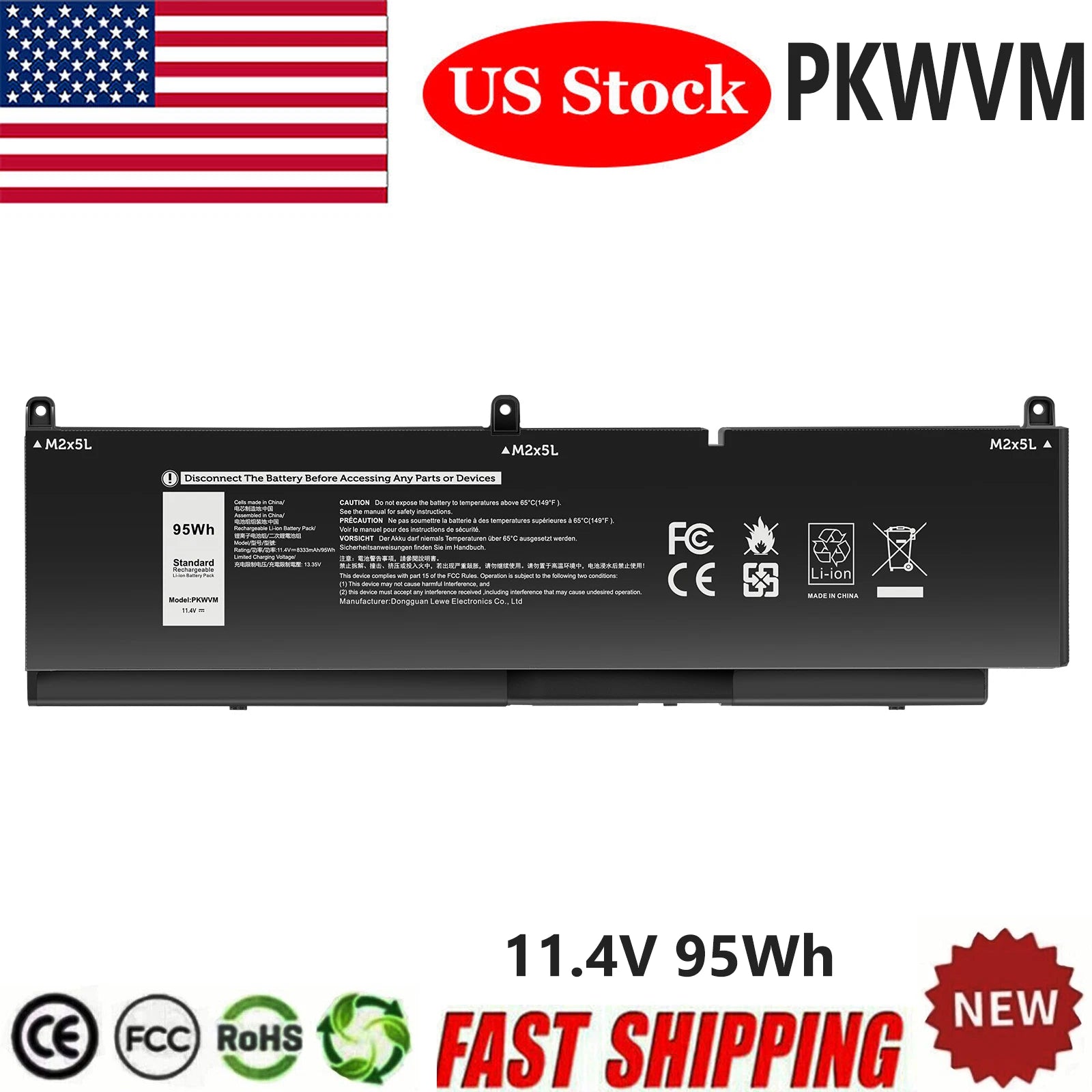 PKWVM Battery For Dell Precision 7550 7560 7750 7760 0447VR 068N03 453-BBCQ