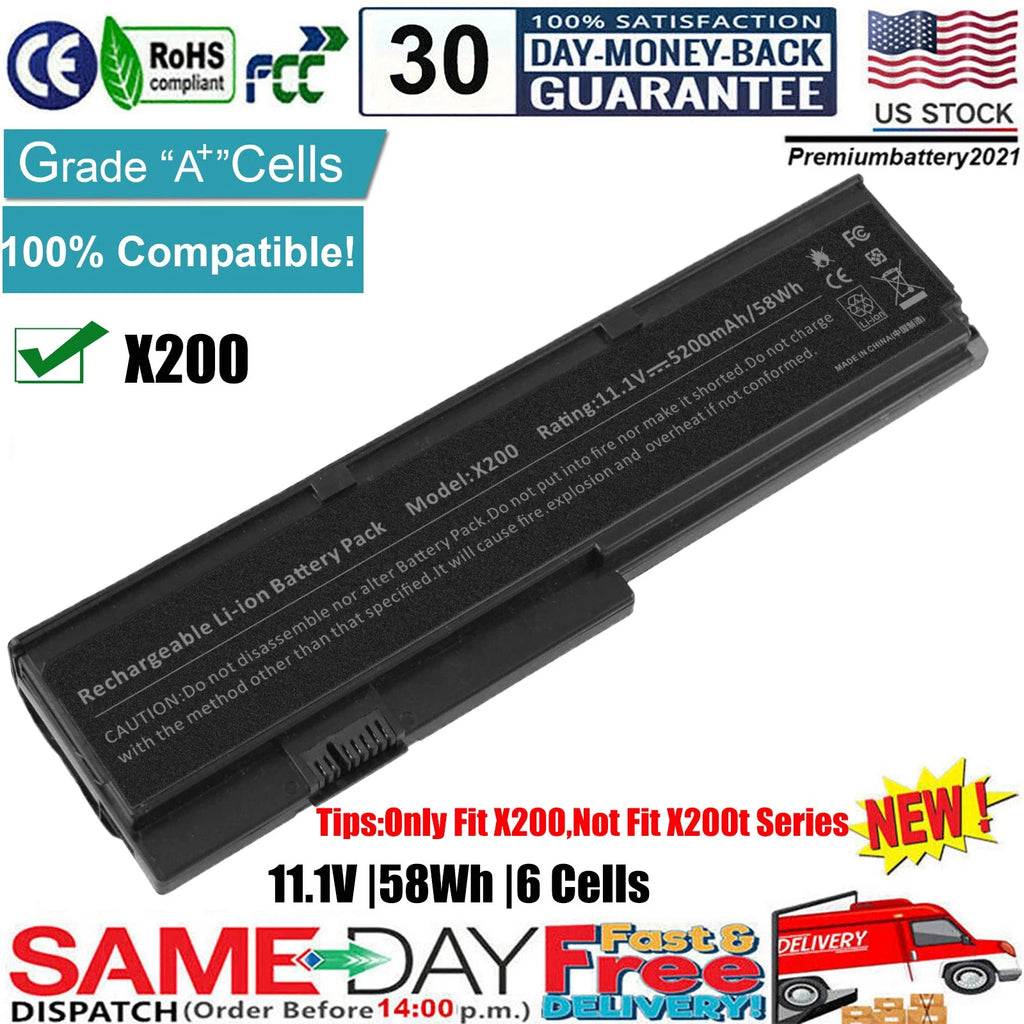 Battery For Lenovo ThinkPad X200 7458 X200S 7462 X201 3249 X201I 4492 43R9255