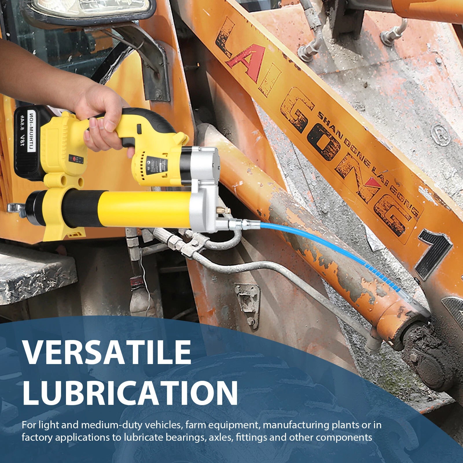 Electric Grease Gun Battery Operated Grease Gun with 2x 5500mAh Battery&Charger