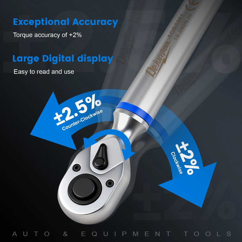 ?Dejunpool Digital Torque Wrench Adjustable Torque Wrench 1/2" Drive 10-200NM US