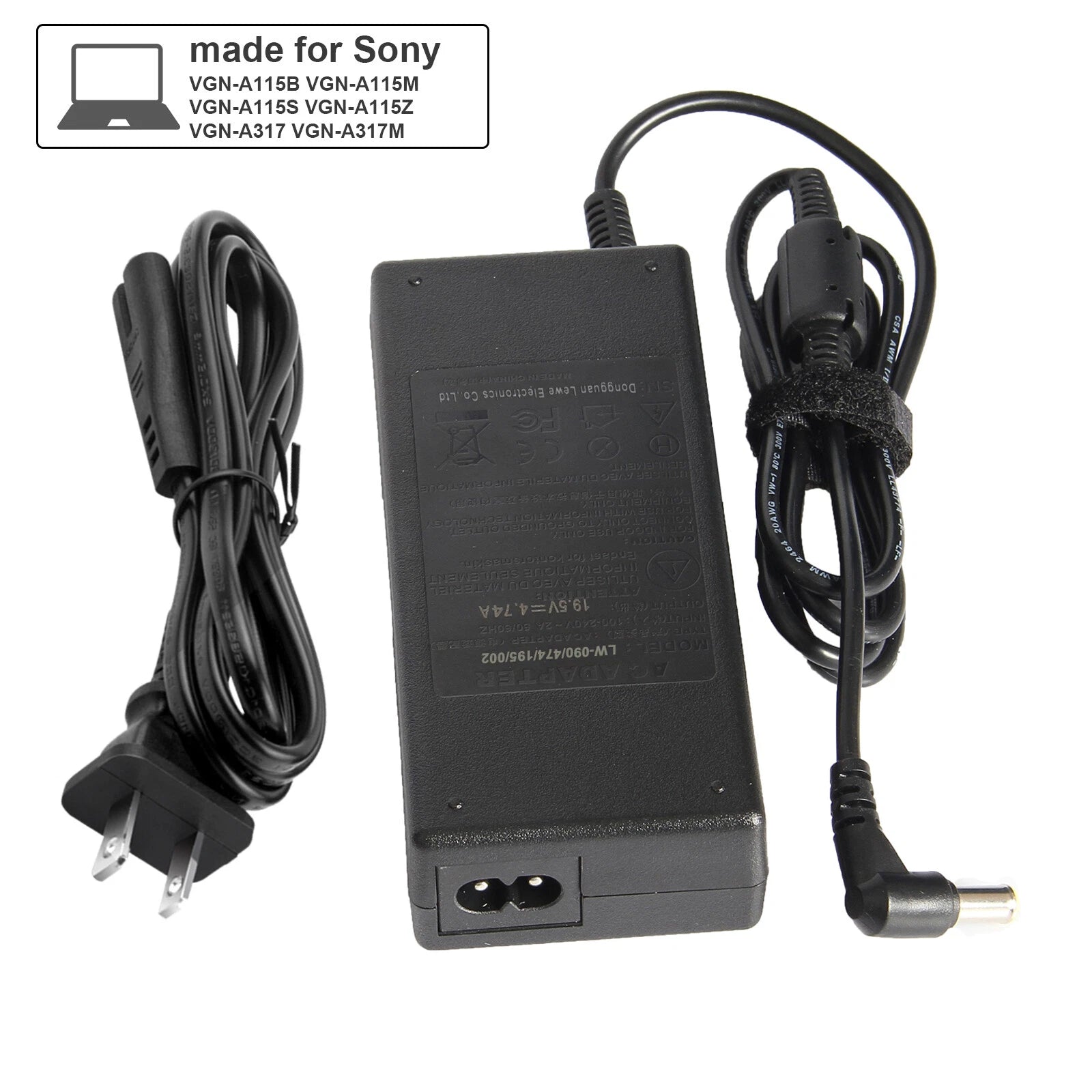AC Adapter 90W Charger for Sony Vaio PCG-7142L PCG-7154L PCG-7Y2L 19.5V 4.7A