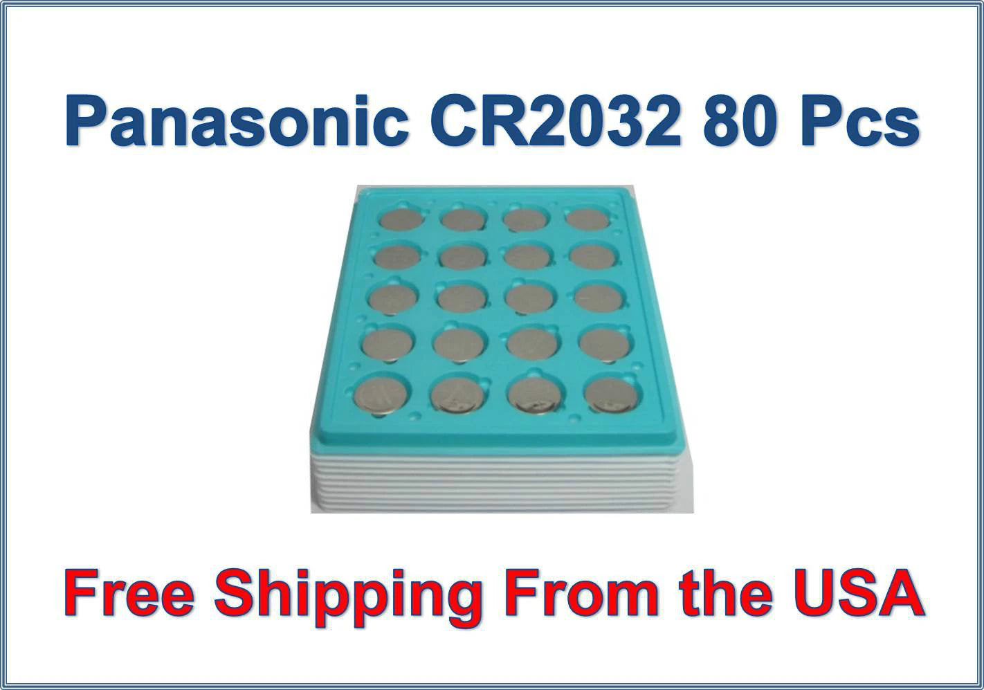 80 Pcs Fresh Panasonic Lithium ECR2032 CR2032 CR 2032 3V Battery