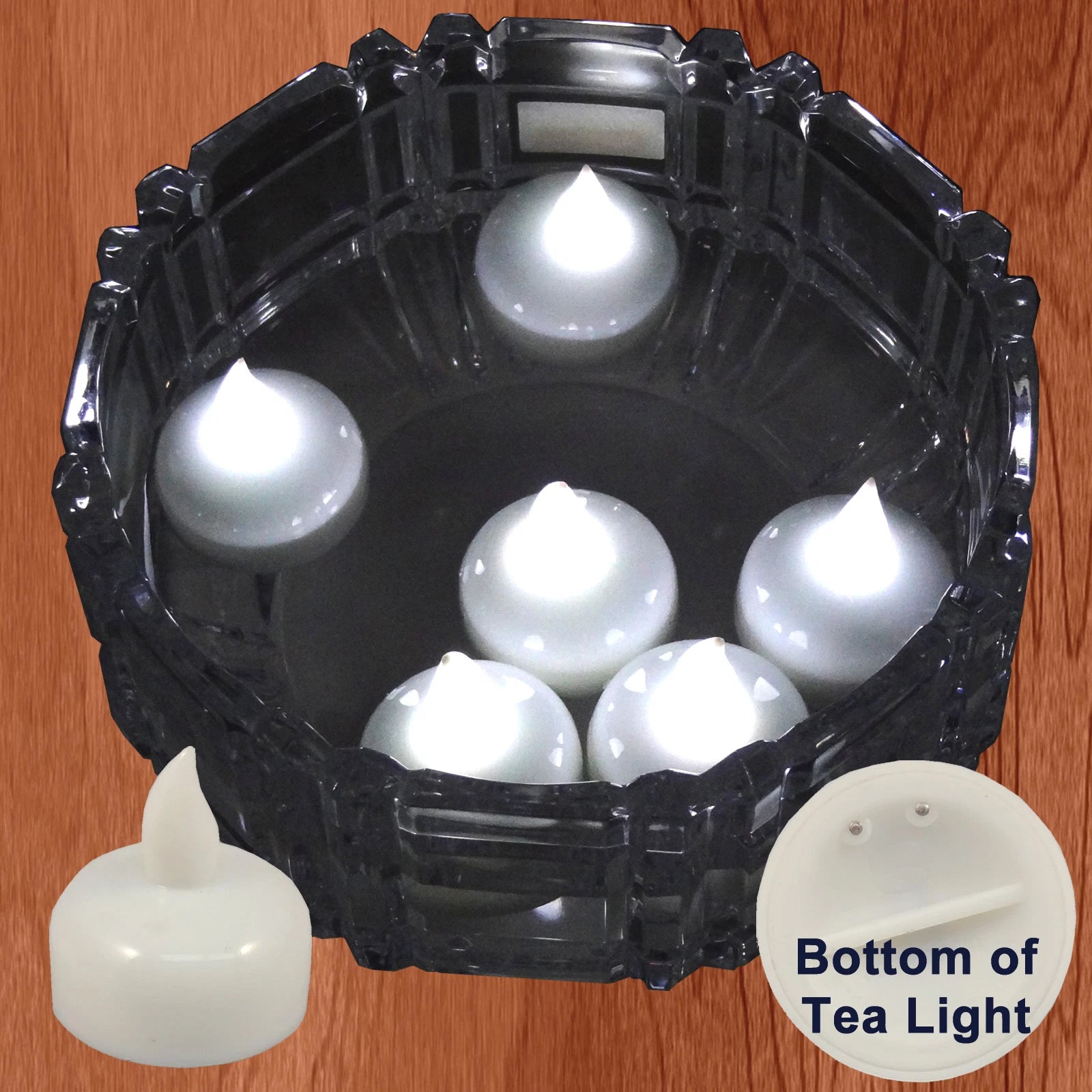 18 Qty Battery Operated FLOATING WHITE LED Tealights Tea Lights Flameless USSELL
