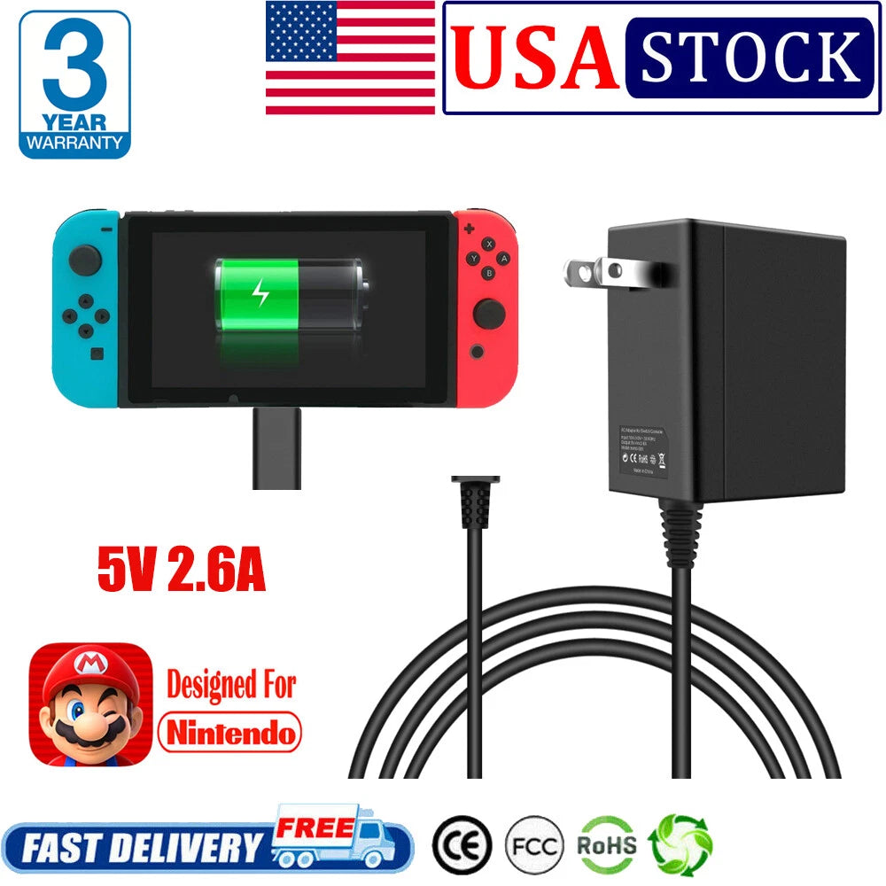 FAST Switch Charger For Nintendo Switch/Lite AC Adapter Power Supply Plug Type C