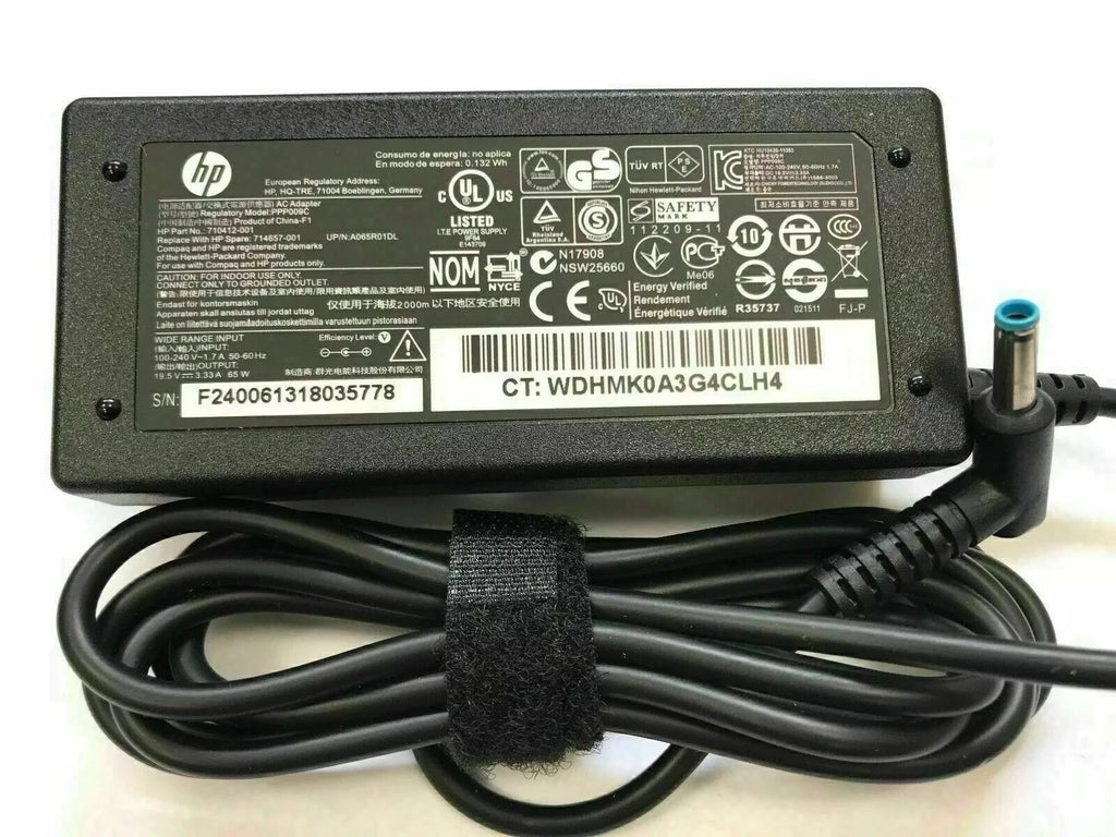 Genuine OEM 90W 19.5V 4.62A HP AC Adapter Charger 709986-003 710413-001 Blue Ti