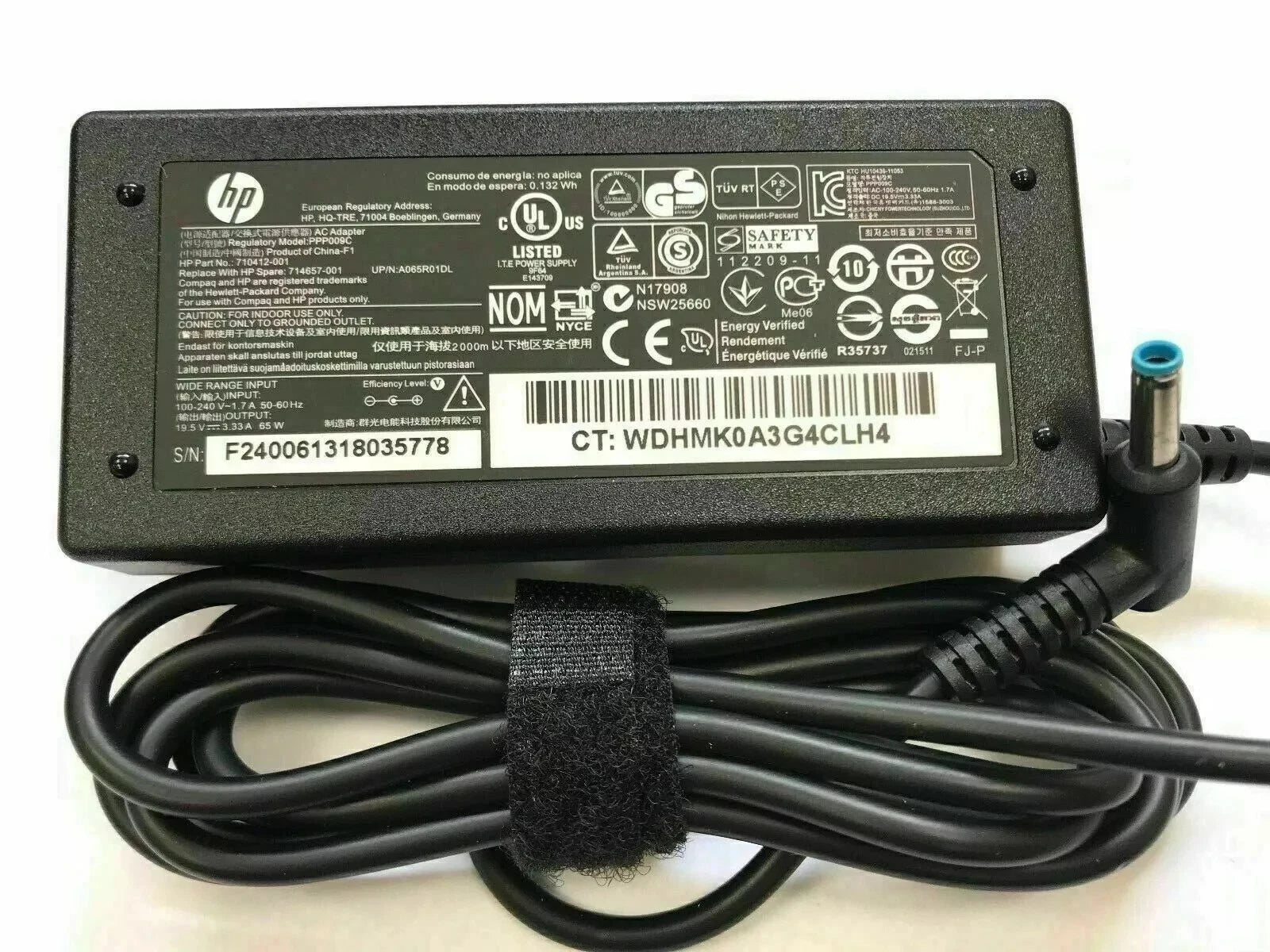 Genuine OEM 90W 19.5V 4.62A HP AC Adapter Charger 709986-003 710413-001 Blue Ti