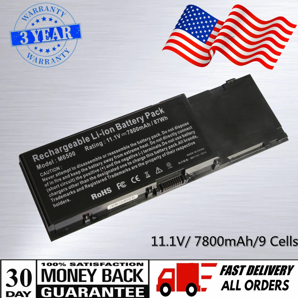 Battery for Dell Precision M6400 M6500 8M039 C565C DW842 F678F 312-0873 7800mAh