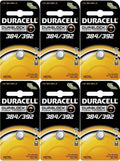6 Duracell 1.5V 384 / 392 / SR736 / SR41 / K Batteries