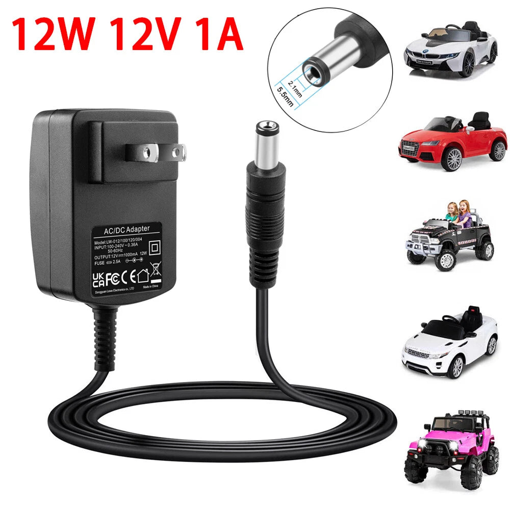 12V Charger for Kids Ride on Car,Class 2 Power Supply for Kidzone Bumper Toy Car
