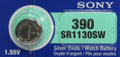 4 Sony Silver Oxide SR1130SW SR1130W SR1130 1.55V Watch Battery