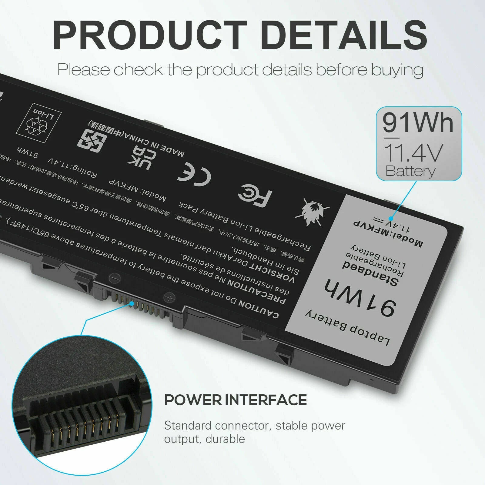 MFKVP Battery For Dell Precision 15 7510 7520 17 7710 7720 M7510 M7710 91Wh New