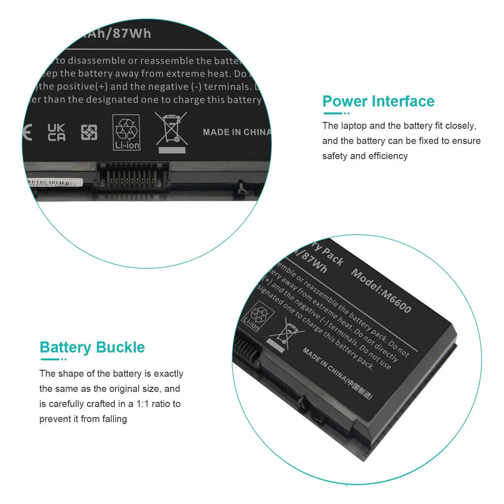 9cell Laptop Battery for Dell Precision M4600 M4700 M4800 M6600 M6700 M6800 US